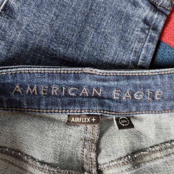 Medium Dark Wash American Eagle Outfitters Airflex+ Jeans Size 28 x 30 - Picture 10 of 11